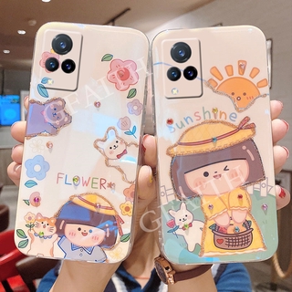 In Stock เคสโทรศัพท์ VIVO V21 5G / V21e Case Soft Phone Casing ins Glitter Rhinestone Cartoon Cute Gril Bling Girlish Heart Cover เคส VIVOV21