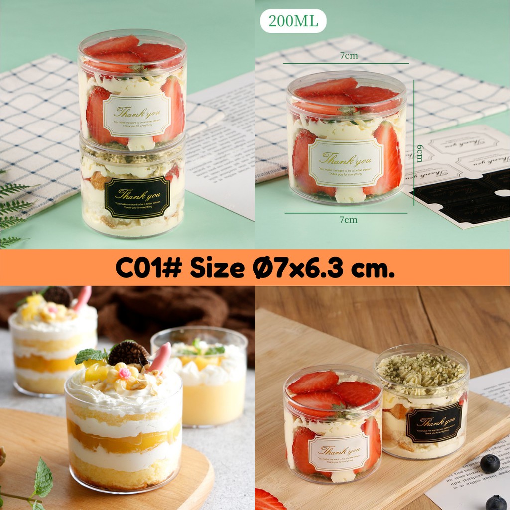 แพค 20/50 ใบ 🍰 กล่องเค้กเกาหลีพลาสติกสี่เหลี่ยมผืนผ้า และทรงเค้กกลม ทรงกระบอก สำหรับมินิคัพเค้ก/คุ๊กกี้ - รูปที่ 4