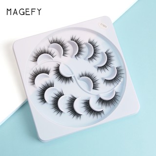 7 Pairs ขนตาปลอม3D MAGEFY With กล่อง ขนตาปลอม, ขนตาปลอมแต่งหน้า ขนตามีกาวในตัว False Eyelashe ขนตาปลอมแบบใช้ซ้ำได้