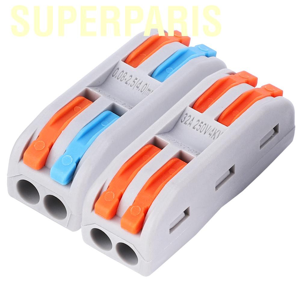 Superparis 10PCS PCT2-2 Color Button Wire Connector 2-in-2-out Quick ...