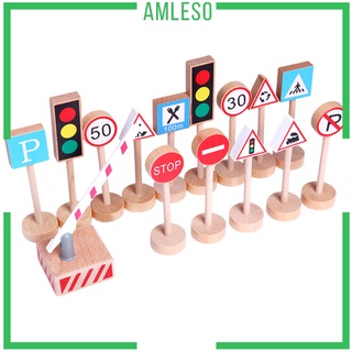 [Amleso] ของเล่นไม้ป้ายทะเบียน Montessori เสริมการศึกษาเด็ก 15 ชิ้น