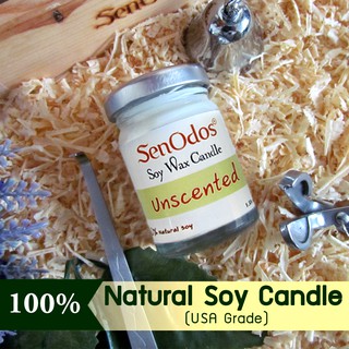 SenOdos Unscented Soy Candles เทียนหอม อโรม่า เทียนไขถั่วเหลืองบริสุทธิ์ 45g