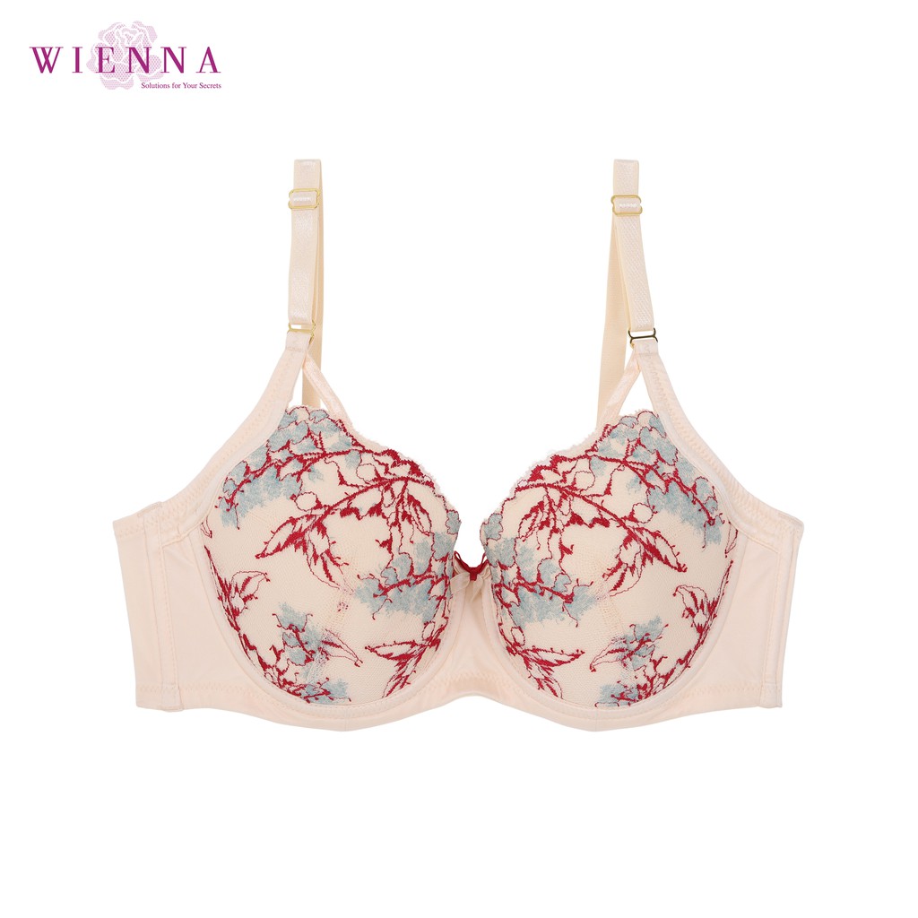 WIENNA BRA Collection Luxury DB61407 เสื้อชั้นในลูกไม้ สีเขียว สีเหลือง TULIP CARNATION