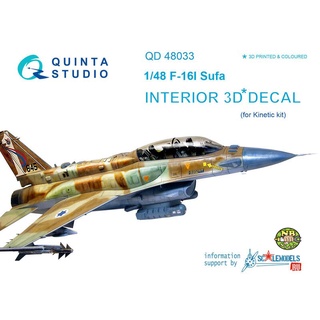 Quinta STUDIO 48033 1/48 F-16I สติกเกอร์ที่รองแก้ว พิมพ์ลาย 3D