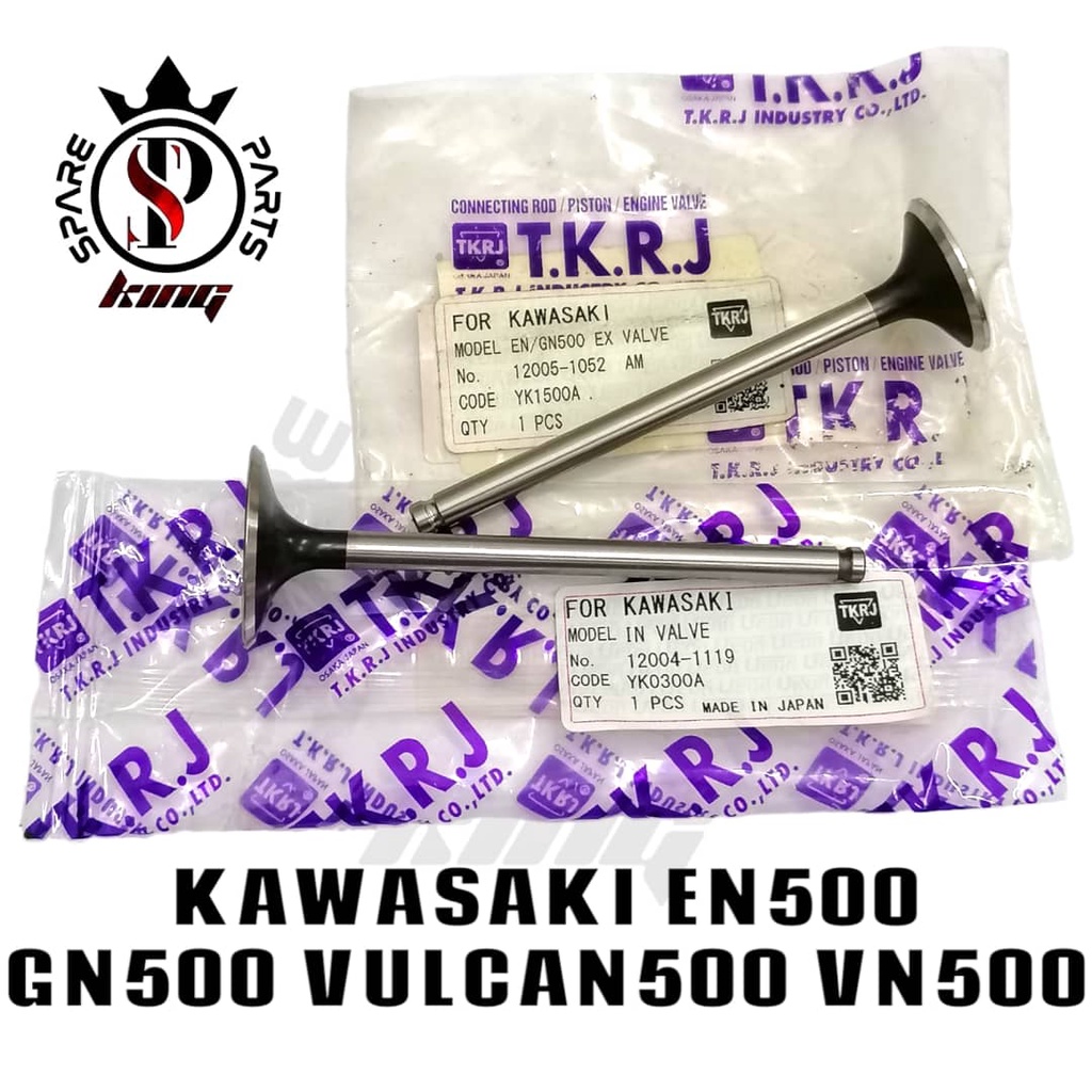 ญี่ปุ่น TKRJ KAWASAKI EN500 GN500 VULCAN500 ชุดวาล์ว BATANG INTAKE EXHAUST วาล์วชุด STD VN500