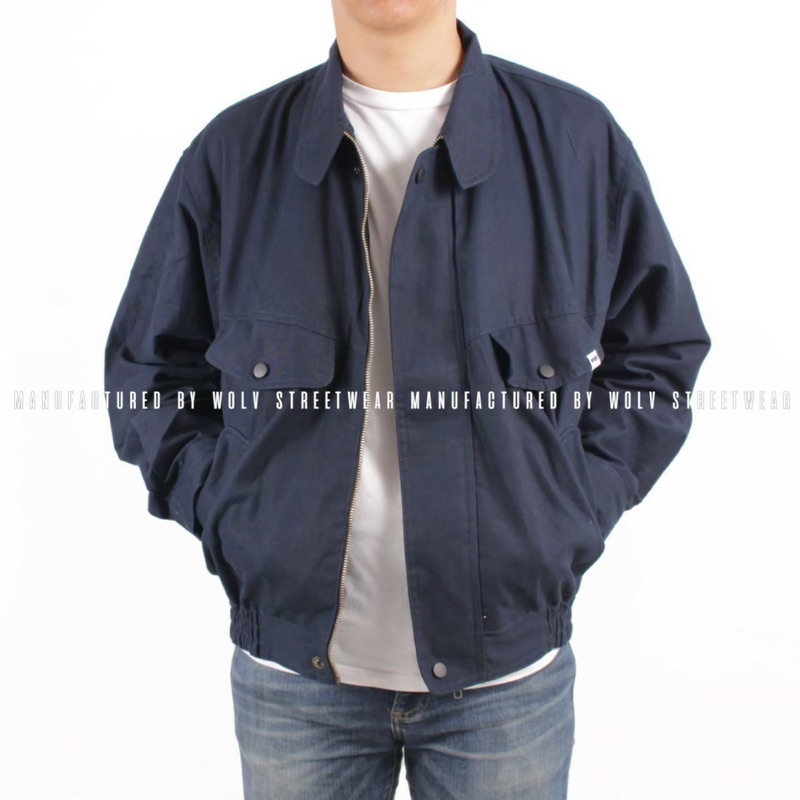 WOLV ORIGINAL Pilot Jacket Flight Jacket Vintage Jacket สีกรมท่า Bomber Jacket