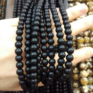 Black Agate ไซต์มินิ6มิล 🔺ระวังของปลอม 🔳ป้องกันภัยอันตราย สร้อยข้อมือหินนำโชค