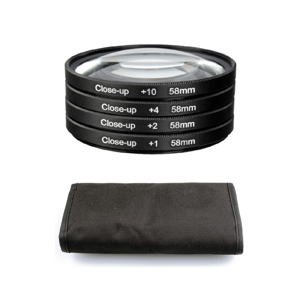 +1,+2,+4,+10 49mm Close-up Filter Kit 4 Pieces Macro Filter Accessory Close-up Lens Filter Kit Set with Lens Filter Pouch for Canon Nikon Sony Pentax Olympus Fuji DSLR Camera+Lens Cap 