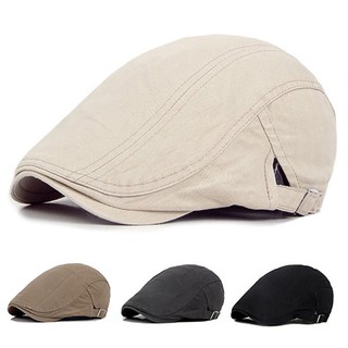 หมวกแฟชั่นชายแคชชวล Classic สีทึบ Flat Cabbie Newsboy หมวก Ivy หมวก Sun Beret Cap