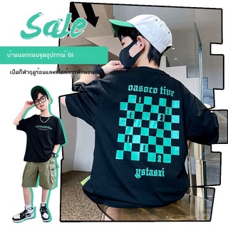 🌜Pinx🌜เสื้อผ้าเด็กชุดฤดูร้อนเด็กผู้ชายสไตล์ใหม่ CUHK เด็กกีฬาสไตล์ฤดูร้อนหนุ่มหล่อเด็กประถมเสื้อผ้าแฟชั่นฤดูร้อน