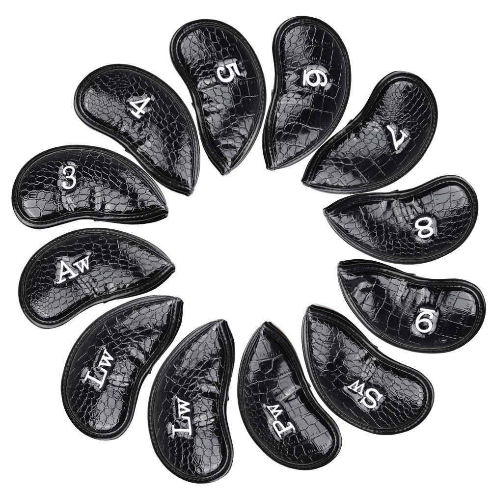 ปลอกหุ้มหัวไม้กอล์ฟชุดเหล็ก (CVI003) ลายหนังจระเข้ แพ็ค 12 ชิ้น Golf head cover iron set ราคา ถูกที่สุด ดีลบีเคเค แกลเลอรีภาพที่ 8