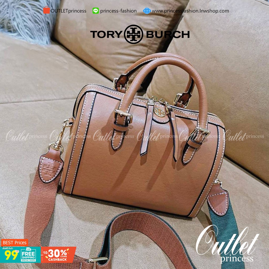 TORY BURCH FACTORY BOSTON BAG กระเป๋าถือหรือสะพายรุ่นใหม่ล่าสุดจาก TORY  BURCH FACTORY วัสดุ Calf Skin หนังเรียบสวย | Shopee Thailand