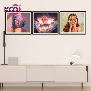 Ks เพชรปักครอสติช 5D DIY รูปผู้หญิง ดาว สําหรับตกแต่งบ้าน
