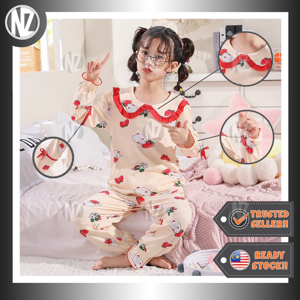 [NZ] ชุดนอน Big Girl Pyjamas Set / ชุดนอนเด็ก / Baju Tidur Girl / dress / Sleep Night