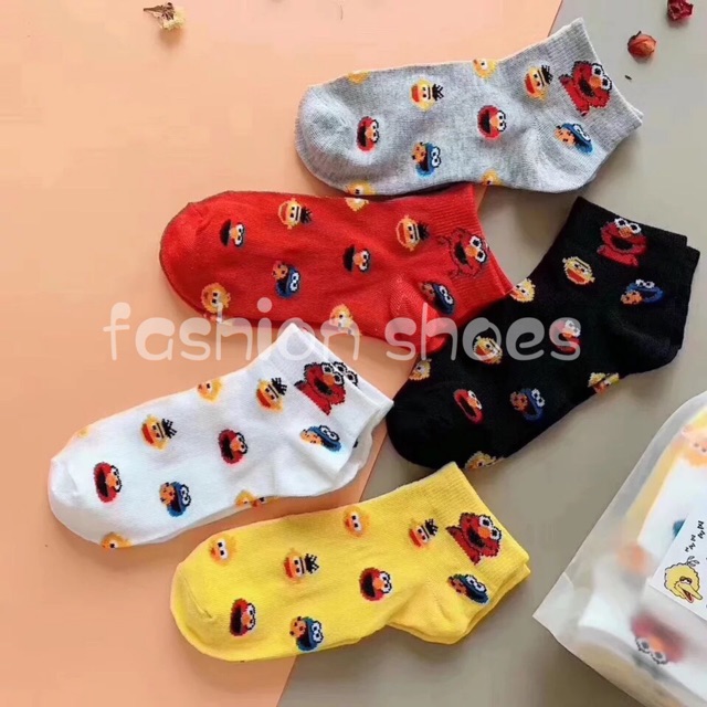 ถุงเท้าลายเอลโม่ ถุงเท้าข้อสั้น เนื้อผ้านุ่ม พร้อมส่ง มีราคาส่ง (5คู่)