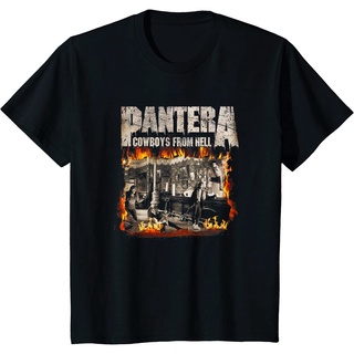 คอลูกเรือเสื้อยืดคอกลมเสื้อยืดแขนสั้น คอกลม ผ้าฝ้าย พิมพ์ลายวัว Pantera Official Cows From Hell Cover Fire แฟชั่นฤดูร้อน