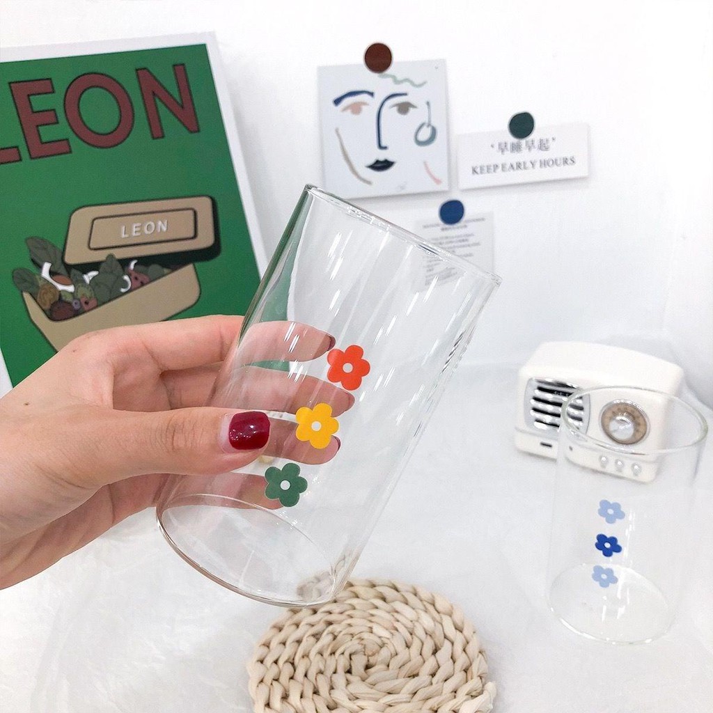 Sunrise Decore | พร้อมส่ง | แก้วน้ำ minimal ลายดอกไม้ เกาหลี 💕ถูกที่สุด💕พร้อมส่ง! 💕จาน ชาม เซรามิค S