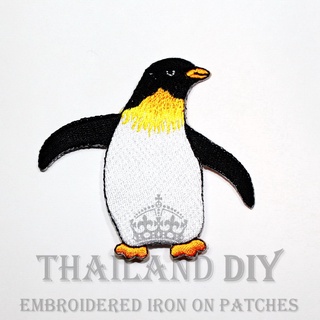 ตัวรีดติดเสื้อ งานปัก เพนกวิน นก ลายสัตว์ น่ารัก Penguin Cartoon Patch WOP DIY ตัวรีด อาร์มติดเสื้อ กระเป๋า กางเกง เด็ก