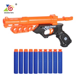 ปืนกระสุนโฟม Blaze Storm Gun ปืนเนิร์ฟ พร้อมกระสุน 10 นัด - zecong toys manual soft bullet 10 pcs