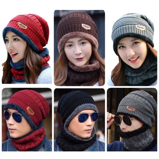 (พร้อมส่ง 5 สี) เซ็ตหมวกไหมพรม+ผ้าพันคอ กันหนาว 🔥พร้อมส่ง🔥