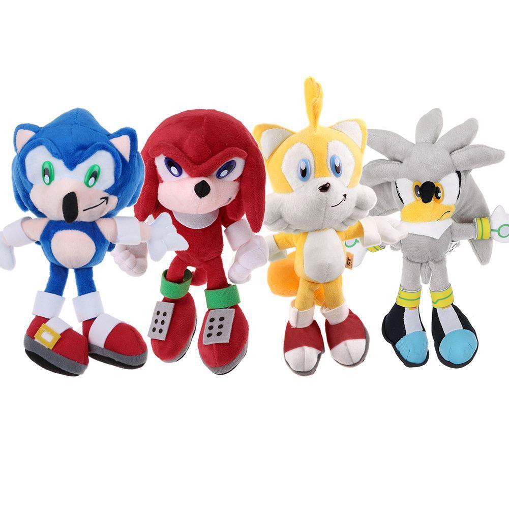 New 23cm Silver Sonic The Hedgehog ของเล่นตุ๊กตายัดตุ๊กตาของขวัญนุ่ม