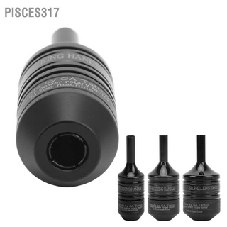 Pisces317 Tattoo Grip Professional Aluminum Alloy Ergonomic Self Locking Hand Tube Supplies Black