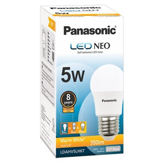 ราคาพิเศษ!! พานาโซนิค หลอดไฟ แอลอีดี ขนาด 5 วัตต์ แสงวอร์มไวท์ PANASONIC Self-Ballasted LED Lamp 5W Warm White