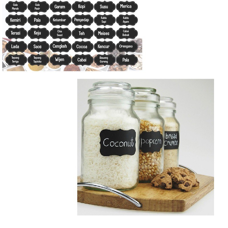 ป้ายเขียน TOTOLE - สติ๊กเกอร์เครื่องเทศในครัว / ป้ายเครื่องเทศ / สติ๊กเกอร์ป้ายชื่อ / ป้ายตู้เย็น