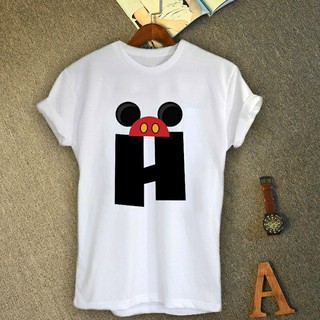 เสื้ออักษรลายหมวกมิกกี้ อักษร H