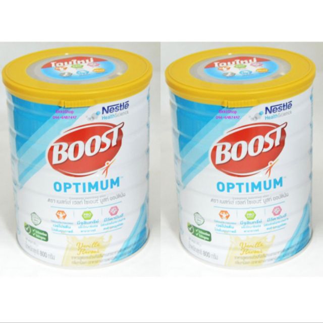 Boost Optimum 800g.x2กป บูสท์ ออปติมัม อาหารสูตรครบถ้วน มีเวย์โปรตีน สำหรับผู้สูงอายุ (แพคคู่)