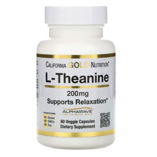 L-Theanine 200 mg [ 60 เม็ด ] California Gold Nutrition