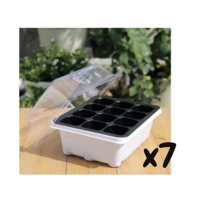 The igrow ถาดเพาะปลูก 12ช่องพร้อมฝาปิด 7 ชิ้น