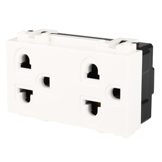 เต้ารับคู่ 3 ขากลม EVE 523312 สีขาว DOUBLE SOCKETS 3P EVE 523312 WHITE