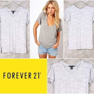 เสื้อยืดคอวี ผ้านิ่ม forever21