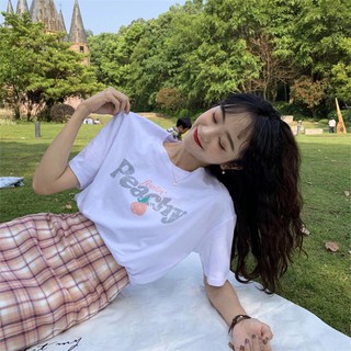 🔥พร้อมส่ง🔥เสื้อยืด peachy ครบไซส์ S-2xl มีหลายลาย 🍑🍊🌈💕