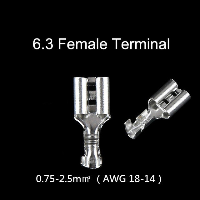 50 ชิ้น 6.3 มม.6.3 Crimp Terminal ชายหญิง Spade Connector Crimping Terminals Cold Press Terminal