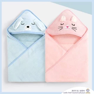 C0048(พร้อมส่ง)ผ้าห่อตัวเด็กลายการ์ตูนน่ารักๆ ผ้าห่อตัวขนแกะผ้าหนานุ่มขนาด 80x80ซม.