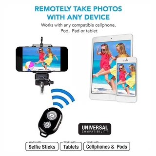 คลังสินค้าพร้อม Bluetooth Shutter Release Remote สําหรับโทรศัพท์/แล็ปท็อป/แท็บเล็ต/PC Mini Wireless Camera Shutter พร้อมแบตเตอรี่ฟรี