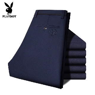 PLAYBOY Mens Korean Slim Business Casual Pants