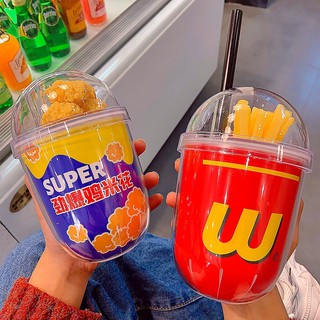 พร้อมส่ง แก้วน้ำลวดลายสวยไม่ซ้ำใคร🥤🍿🍟