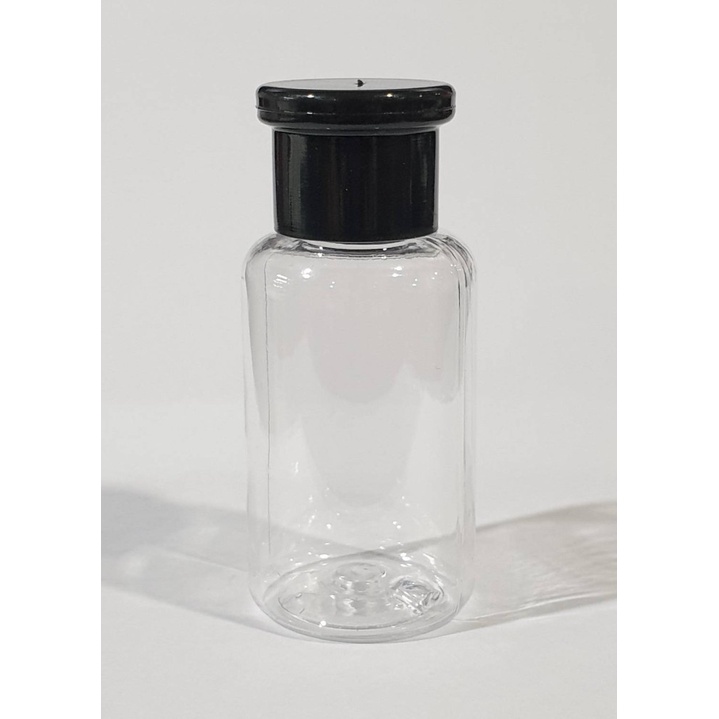ขวดพลาสติกใสทรงคลาสสิค 30 ml. พร้อมฝาปิด 1 แพ็คมี 50 ใบ มีฝาปิด 5 แบบ