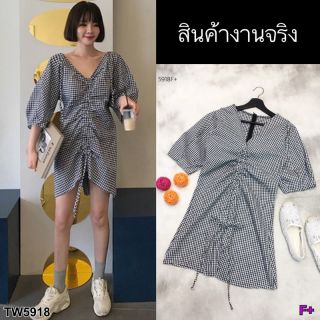 MF5918🍓
Dress เดรสลายสก็อตแขนพอง งานเนื้อผ้าทอลายสก็อต ดีเทลตรงกลางเดรสแต่รูดเชือกเป็นเรเยอร์เก๋ๆ