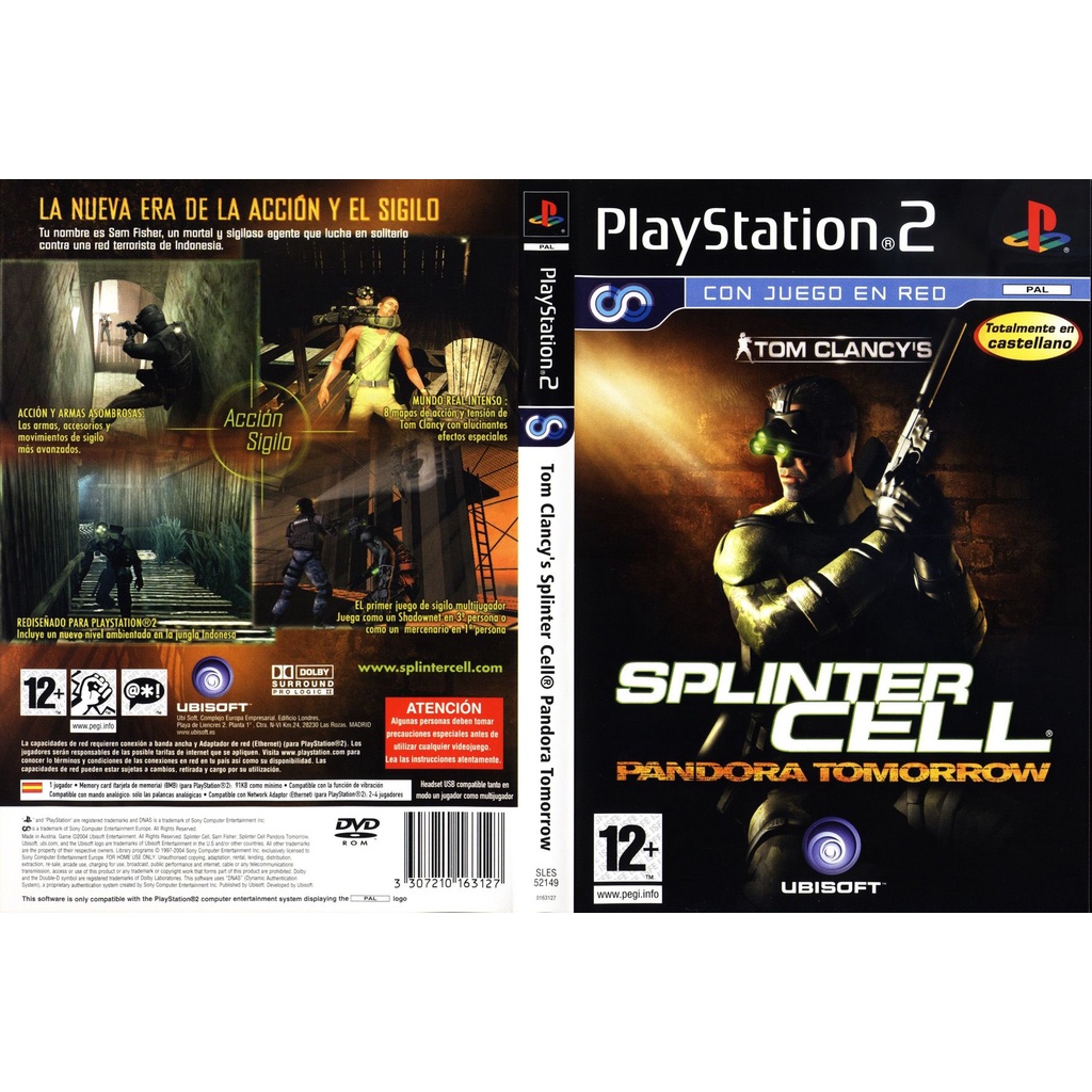 แผ่นเกมส์ PS2 Tom Clancy's Splinter Cell Pandora Tomorrow    คุณภาพ ส่งไว (DVD)