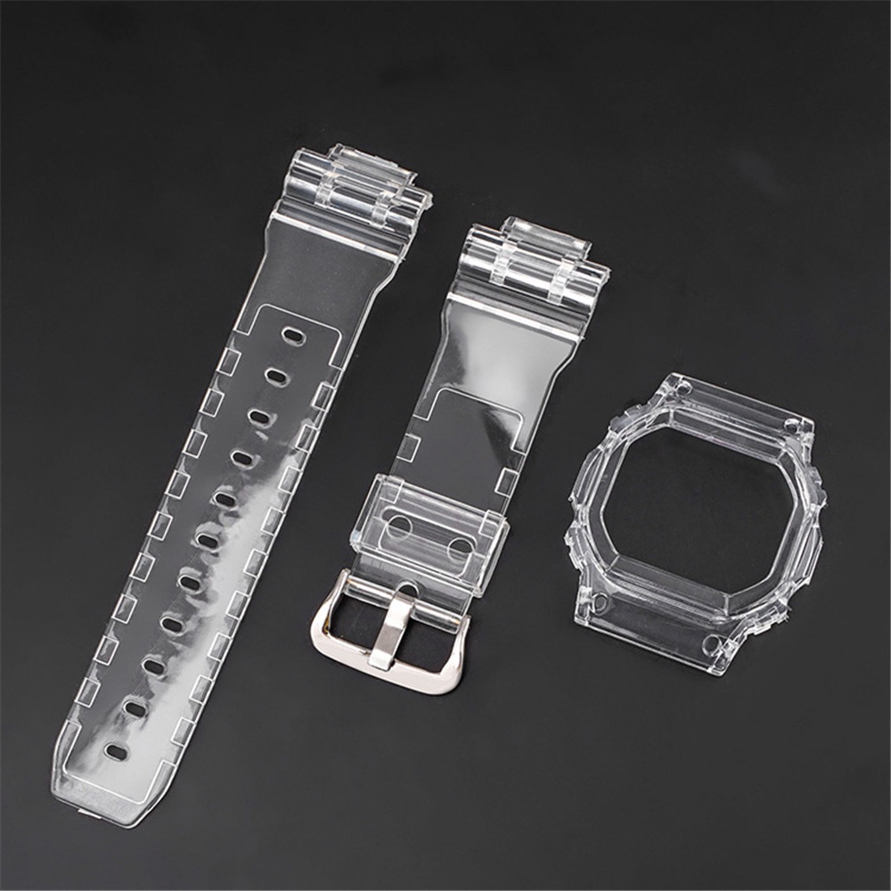 สายนาฬิกาข้อมือเรซิ่น พร้อมเคส สําหรับ Casio G-Shock DW-5600 5000 GW-M5610 G-5600 GLX-5600