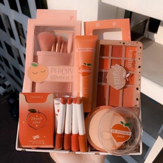 Tanako 12 ชิ้น เซตแต่งหน้าลูกพีช โทนส้มอิฐ เซตเครื่องสำอาง