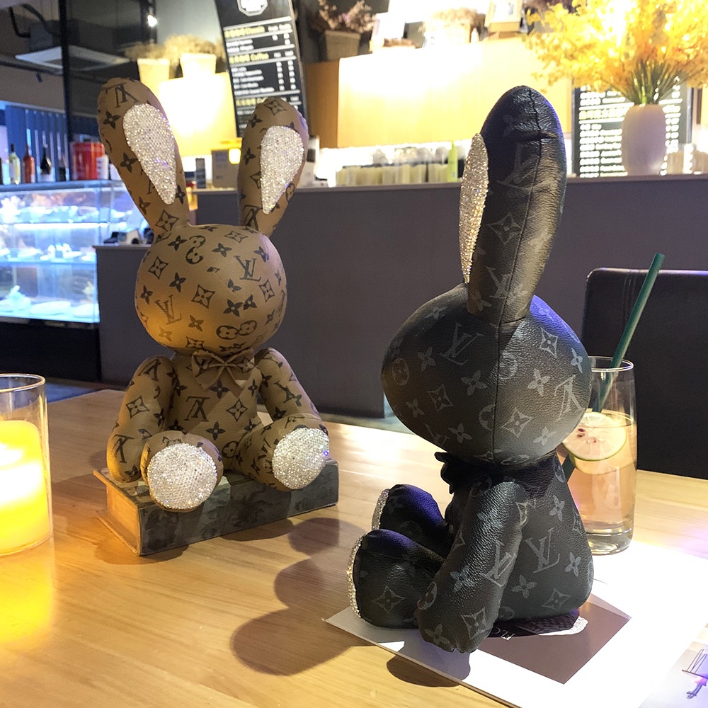 ตุ๊กตากระต่ายน่ารัก ประดับเพชร ของเล่นสําหรับตกแต่งบ้าน