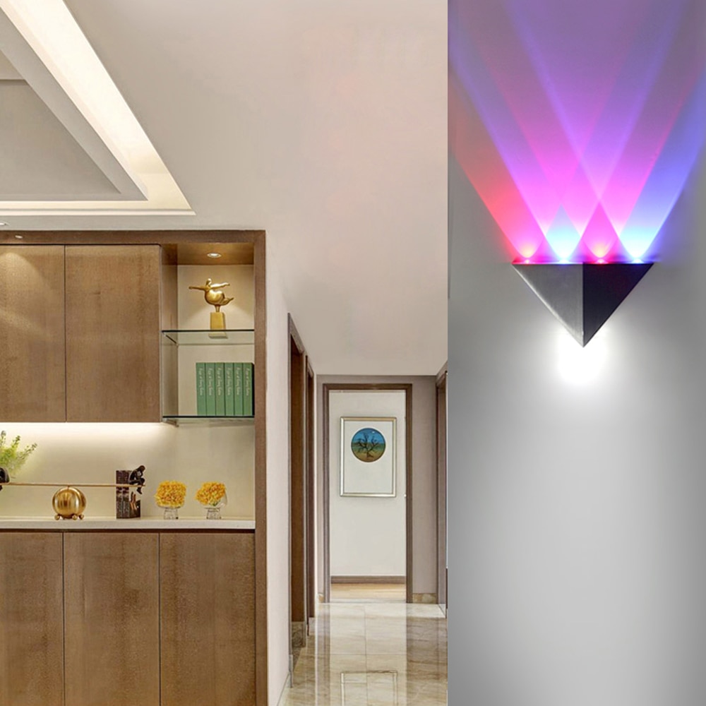 lemonbest modern triangle 5w led wall sconce light