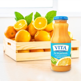 Vita Orange juice Apple juice น้ำส้ม น้ำแอปเปิ้ล ไม่มีน้ำตาล ขนาด 250 มล.