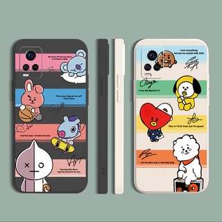 เคสโทรศัพท์มือถือแบบนิ่ม ขอบสี่เหลี่ยม ลายการ์ตูน แฟชั่น สําหรับ VIVO T1X Y02S Y21 Y15A Y15S Y33S Y21T Y11S Y12S Y21A Y1S Y91C Y01