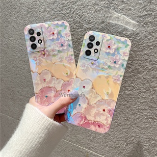 เคสโทรศัพท์ Girl Style Casing Samsung Galaxy A53 A73 A33 A23 A13 LTE A52S A52 A03 A22 M23 M33 S22 S21 + Ultra Plus FE 5G 4G 2022 New Fashion Cherry Blossoms Blu-ray Phone Case TPU Soft Cover เคส